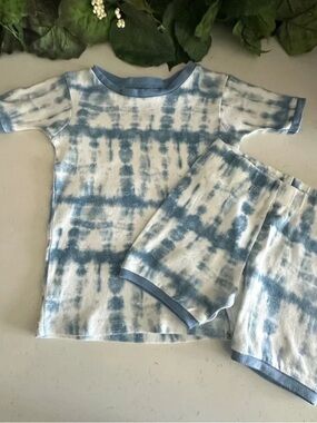 Kids Tie-Dye Short Pajama Set - Blue